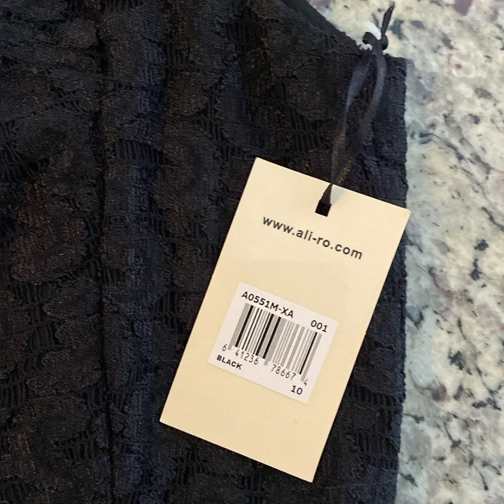 NWT Ali Ro Black Lace Sleeveless Fit Flare Dress 10 XX22